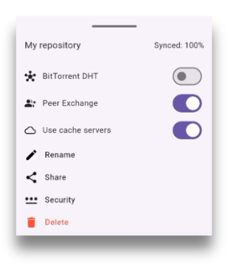 Repository Settings window