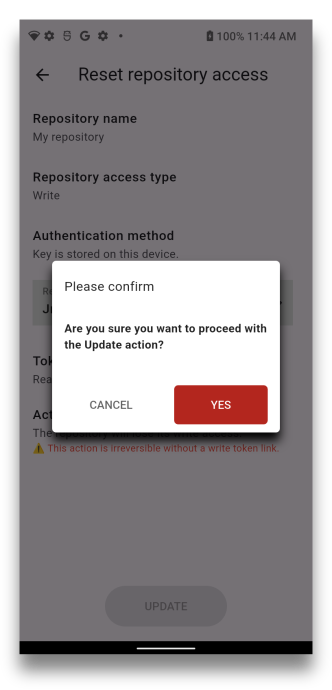 Confirm changes