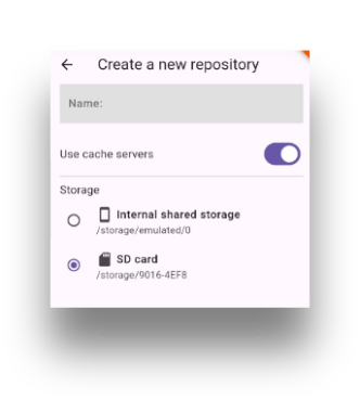 Store your repository on SD Card.